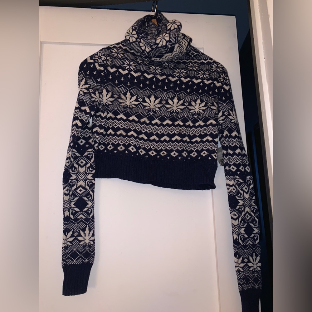 Cropped turtleneck sweater